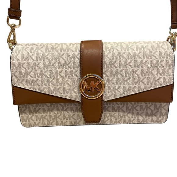 Michael Kors Greenwich Vanilla, Tan, Cream Crossbody and Shoulder Bag - Picture 2 of 10